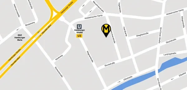Karte: Marschnerstraße 46, Hamburg-Barmbek, nahe U3 Hamburger Straße